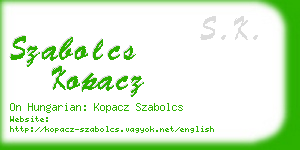 szabolcs kopacz business card